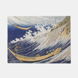 Katsushika Hokusai. Ocean waves Doormat
