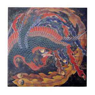 Katsushika Hokusai--Phoenix Tile