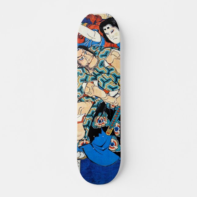 Katsushika Hokusai samurai warrior asian woodblock Skateboard (Front)