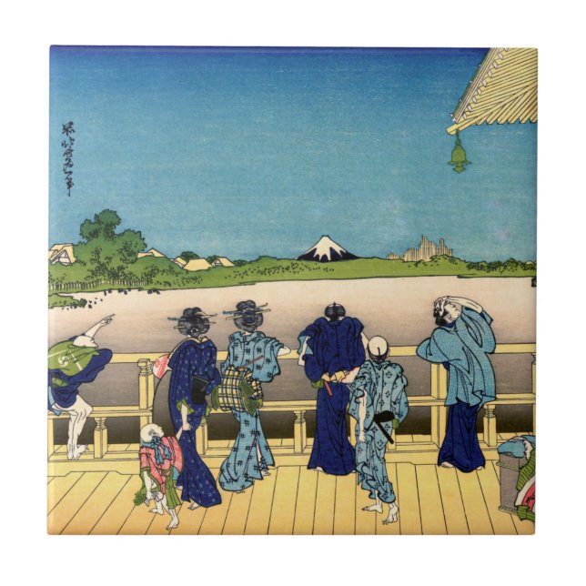 Katsushika Hokusai - Sazai hall, Temple 500 Rakan Tile (Front)