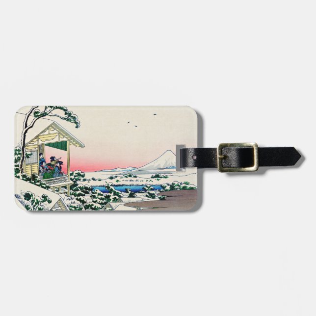 Katsushika Hokusai - Tea house at Koishikawa Luggage Tag (Front Horizontal)