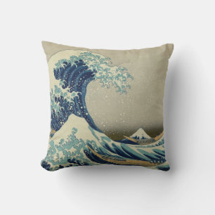 Katsushika Hokusai: The Great Wave at Kanagawa Throw Pillow