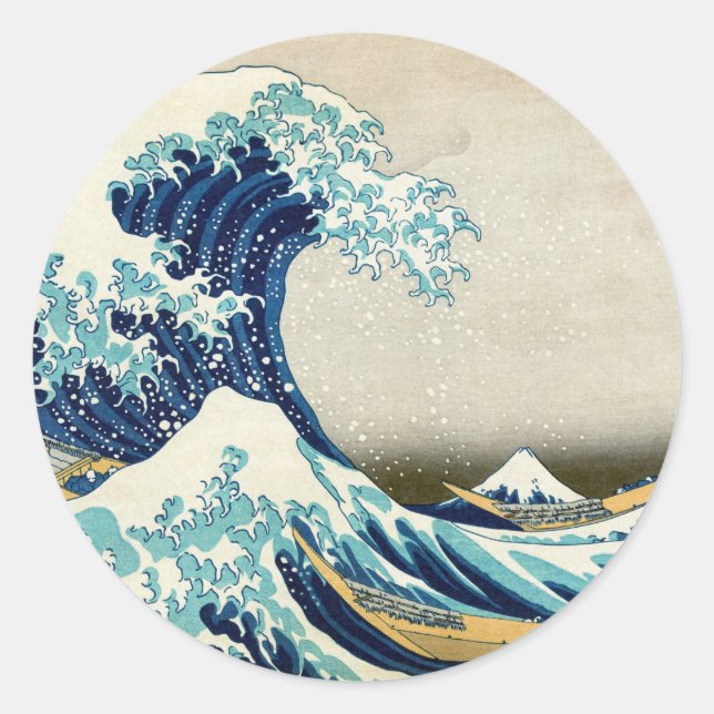 Katsushika Hokusai - The Great Wave off Kanagawa Classic Round Sticker (Front)