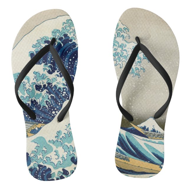 Katsushika Hokusai - The Great Wave off Kanagawa Flip Flops (Footbed)