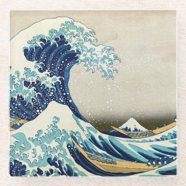 Katsushika Hokusai - The Great Wave off Kanagawa Glass Coaster (Front)