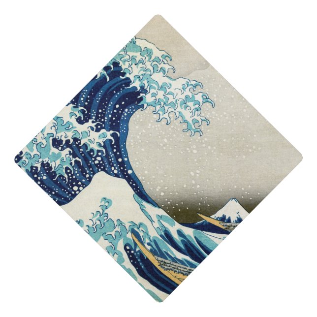 Katsushika Hokusai - The Great Wave off Kanagawa Graduation Cap Topper (Front)