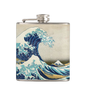 Katsushika Hokusai - The Great Wave off Kanagawa Hip Flask