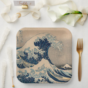 Katsushika Hokusai. The Great Wave off Kanagawa    Paper Plate