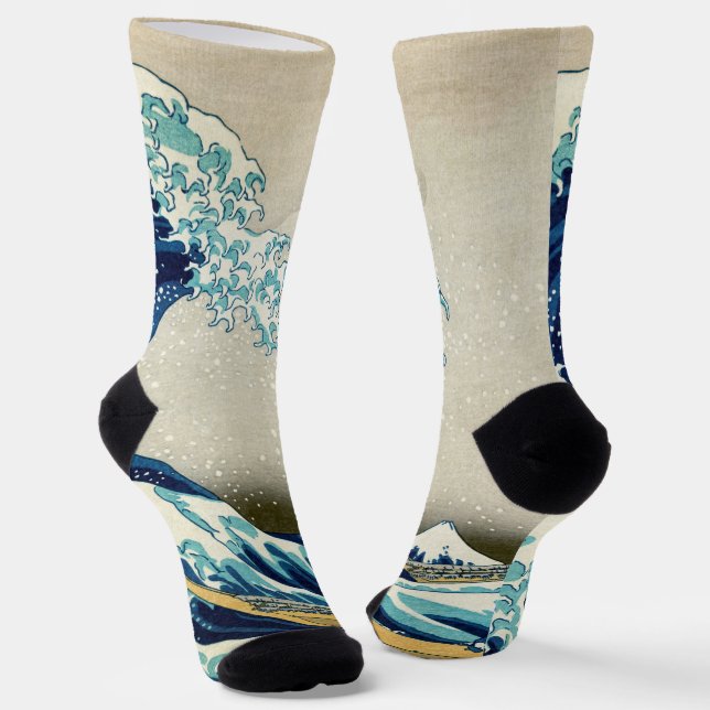 Katsushika Hokusai - The Great Wave off Kanagawa Socks (Angled)