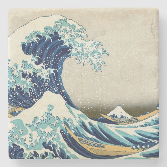 Katsushika Hokusai - The Great Wave off Kanagawa Stone Coaster (Front)