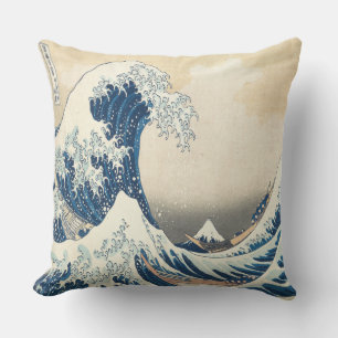 Katsushika Hokusai, The Great Wave off Kanagawa Throw Pillow