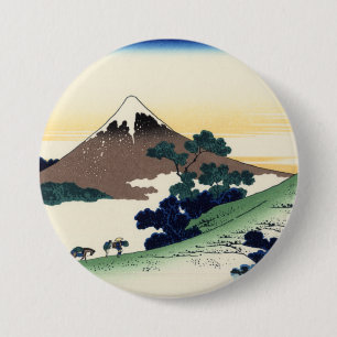 Katsushika Hokusai.  The Inume Pass in Kai Provinc 3 Inch Round Button