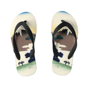 Katsushika Hokusai.  The Inume Pass in Kai Provinc Kid's Flip Flops