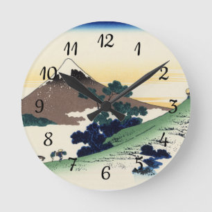 Katsushika Hokusai.  The Inume Pass in Kai Provinc Round Clock