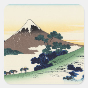Katsushika Hokusai.  The Inume Pass in Kai Provinc Square Sticker