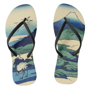 Katsushika Hokusai - Umegawa in Sagami province Flip Flops
