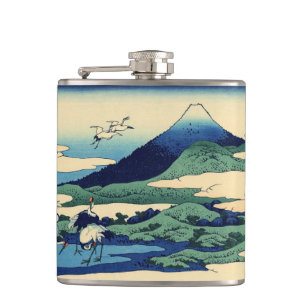 Katsushika Hokusai - Umegawa in Sagami province Hip Flask