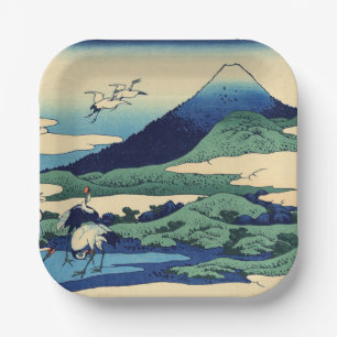 Katsushika Hokusai - Umegawa in Sagami province Paper Plate