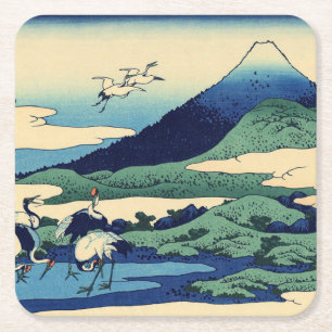 Katsushika Hokusai - Umegawa in Sagami province Square Paper Coaster