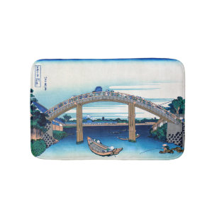 Katsushika Hokusai - Under Mannen Bridge, Fukagawa Bath Mat