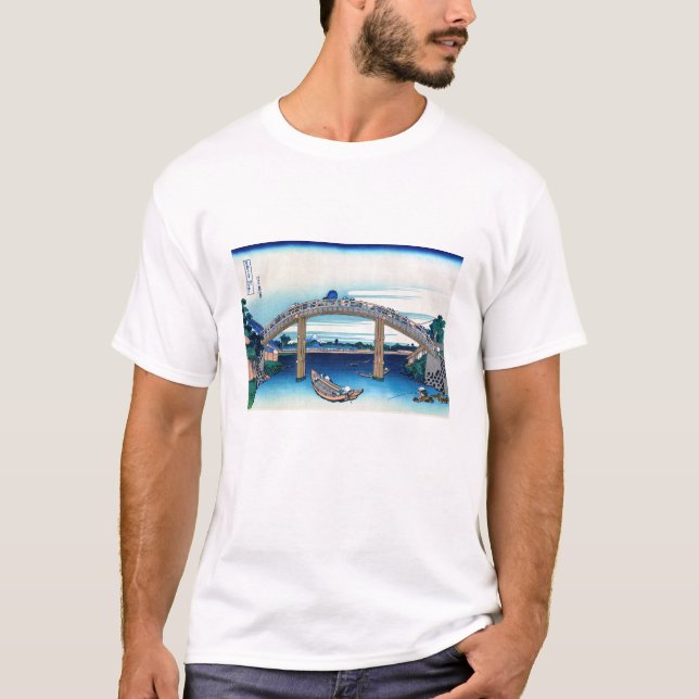 Katsushika Hokusai - Under Mannen Bridge, Fukagawa T-Shirt (Front)
