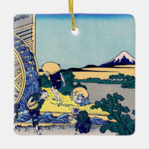 Katsushika Hokusai - Watermill at Onden Ceramic Ornament