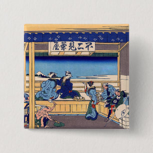 Katsushika Hokusai - Yoshida on the Tokaido 2 Inch Square Button