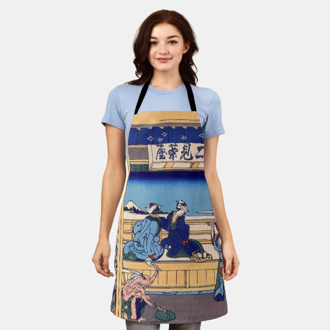 Katsushika Hokusai - Yoshida on the Tokaido Apron (Worn)