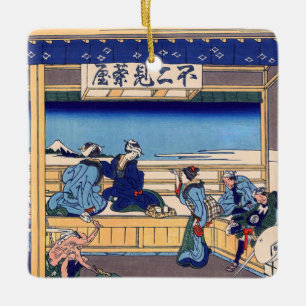 Katsushika Hokusai - Yoshida on the Tokaido Ceramic Ornament