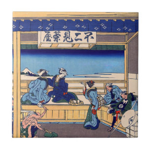 Katsushika Hokusai - Yoshida on the Tokaido Tile