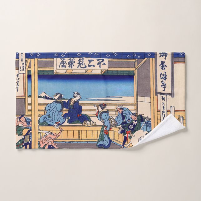 Katsushika Hokusai - Yoshida sur le Tokaido (Serviette à main)