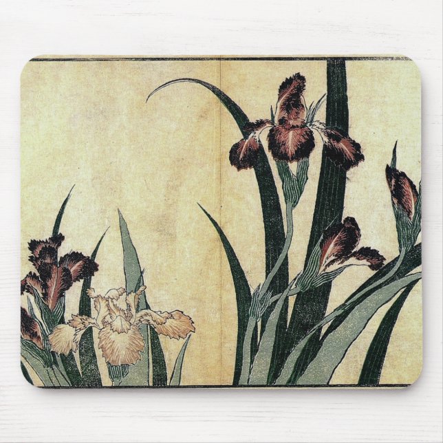 Katsushika Hokusai's Irises Mouse Pad (Front)