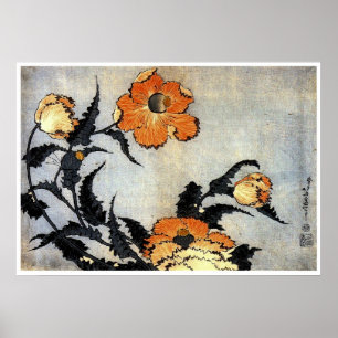 Katsushika Hokusai's Poppies Poster