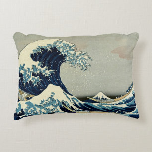 Katsushika Hokusai's The Great Wave off Kanagawa Accent Pillow