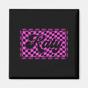 Katy Checkered I Love Katy 80's Vintage  Magnet