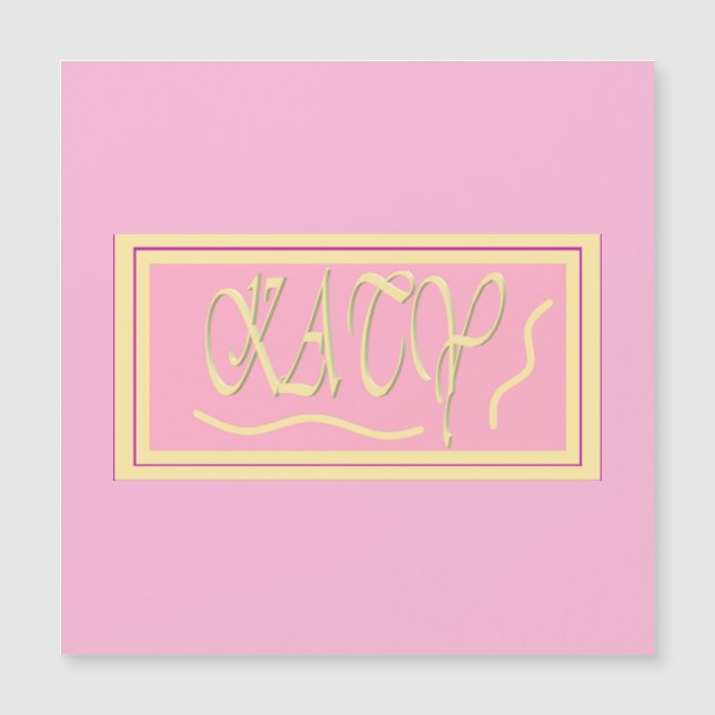 Katy design pink and smooth cream lettering (Front)