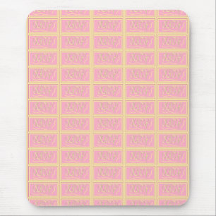 Katy design pink and smooth cream lettering mouse pad
