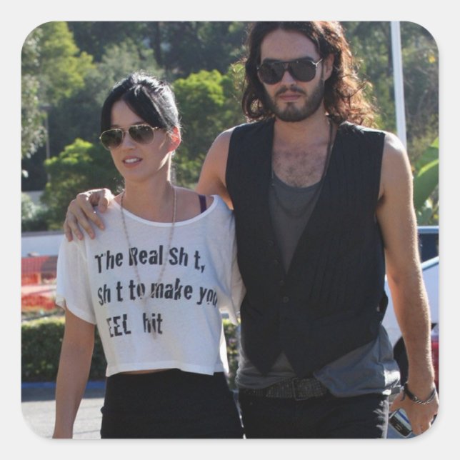 Katy Perry et Russel Brand Square Sticker (Front)