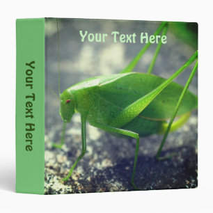 Katydid Grasshopper Nature Personalized Binder