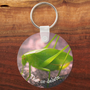 Katydid Grasshopper Nature Personalized Keychain