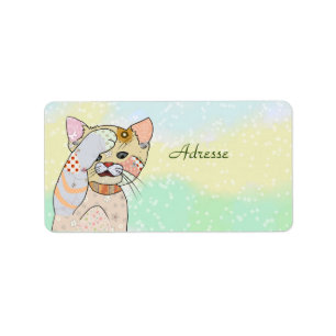 Katze Adressaufkleber Label