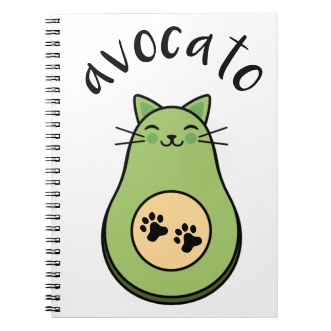 Katze als Avocado avocato Notebook (Front)