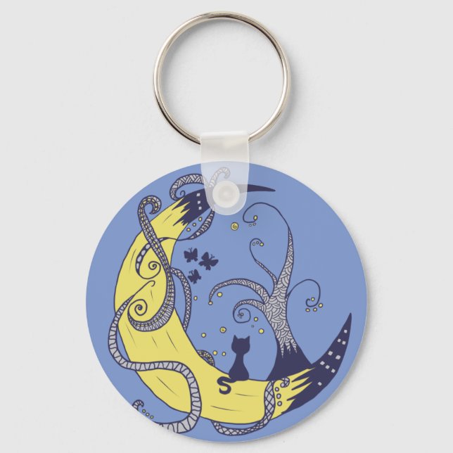 Katze im Mond  Keychain (Front)