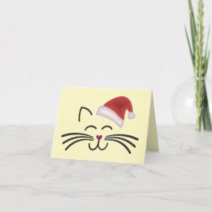 Katze Nikolaus Mütze Cat Santa Hat Card