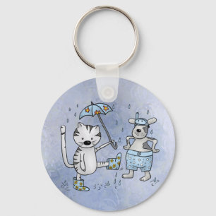 Katze und Hund Keychain