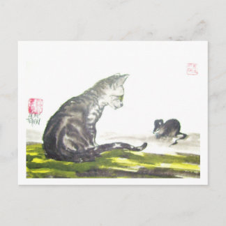 Katze und Maus No.26 * Katzen-Kunst-Postkarten * C Postcard