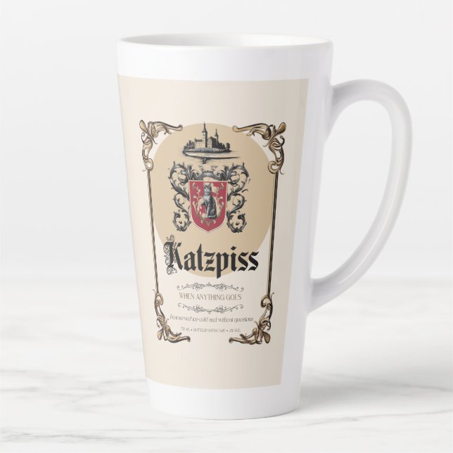 Katzpiss – German Parody Wine Label Latte Cup (Right)