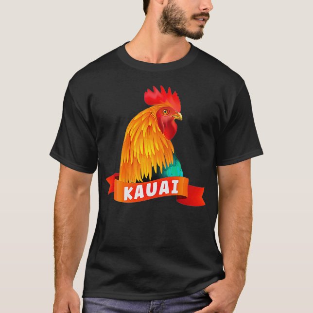 Kauai Chicken Tshirts Rooster Vintage Style Garden (Front)