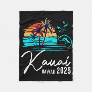 Kauai Hawaii 2025 Summer Vacation Matching Family Fleece Blanket