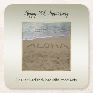 Kauai Hawaii Aloha Beach Beautiful Moments         Square Paper Coaster